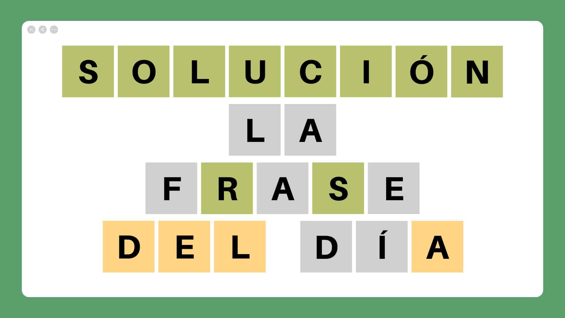 solucion la frase del dia